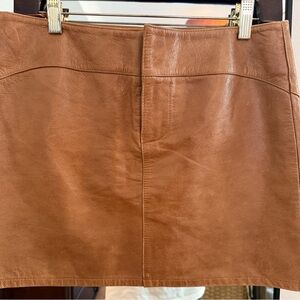 GAP Tan Leather Mini Skirt